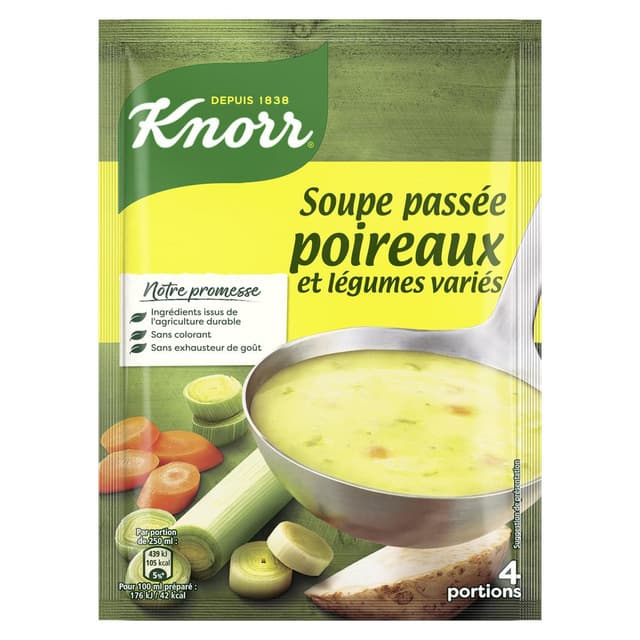 3011360006325 - Knorr - Soupe Passée Poireaux et Légumes Variés déshydratée