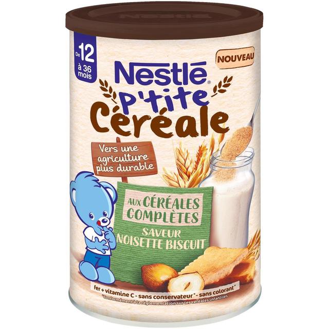 8445290589125 - Nestlé - P'tite Céréale - Céréales complètes Noisette Saveur Biscuit Bébé Dès 12 mois