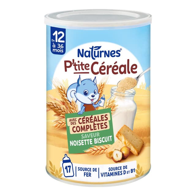 8445290589125 - Naturnes® - P'tite Céréale - Céréales complètes Noisette Saveur Biscuit Bébé Dès 12 mois