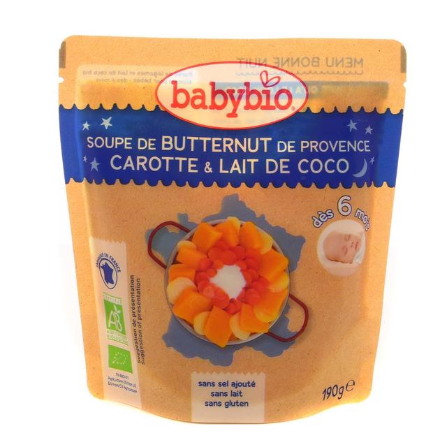 3288131570426 - Babybio - Soupe Buternut de Provence Carotte & Lait de Coco Bio, Dès 6 mois