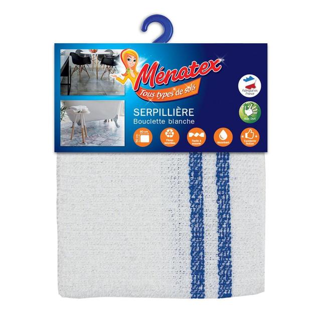 3061050001826 - Ménatex - Serpillière bouclette blanche