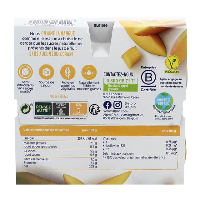 5411188132226 - Alpro - Soja Mangue - sans sucre ajouté
