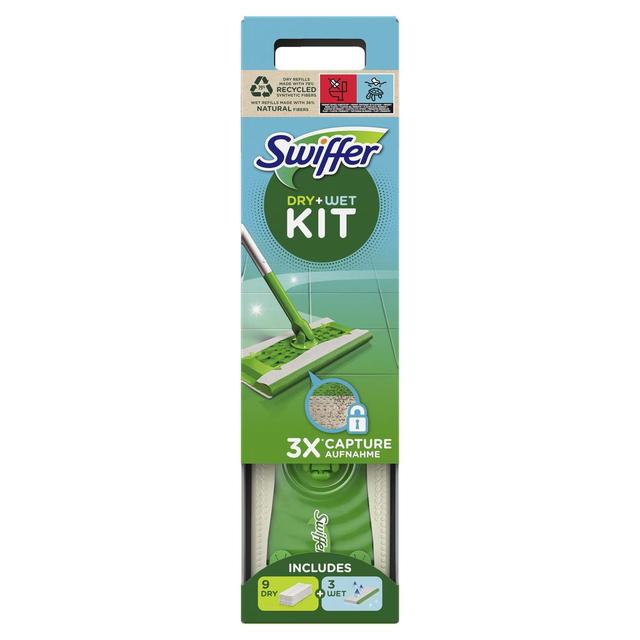 8001090943026 - Swiffer - Balai Attrape-Poussière Avec Lingettes Sèches et Humides