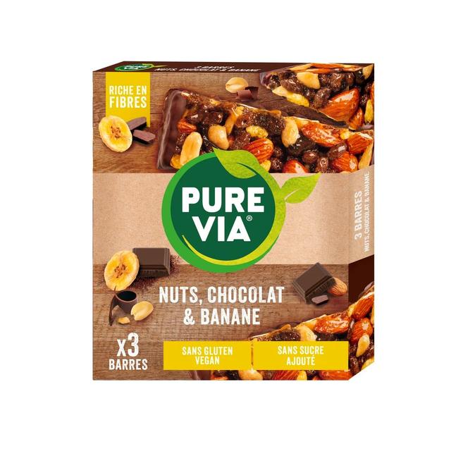 3329757005326 - Pure Via - Barre Céréale aux Noix Chocolat Banane