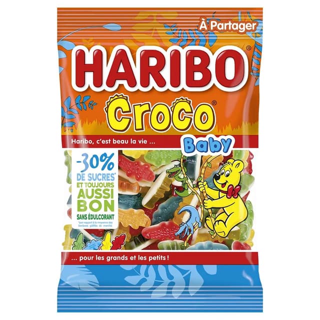 3103220045626 - Haribo - Bonbons croco baby -30% de sucre
