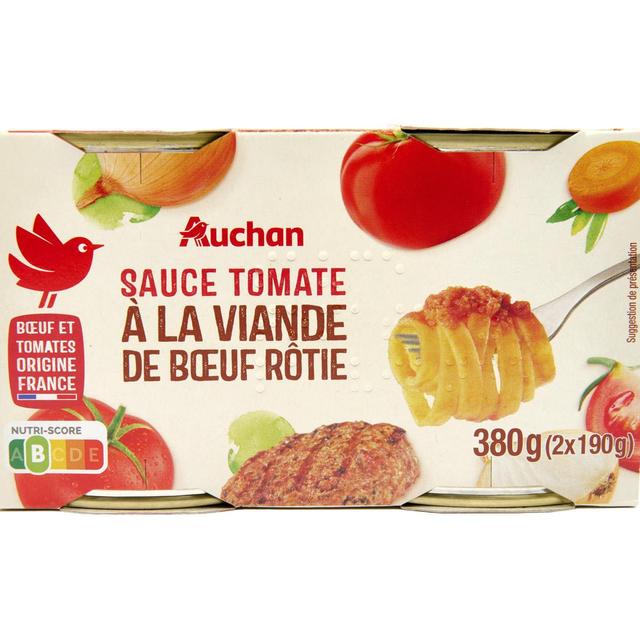 3596710467426 - Auchan - Sauce tomate à la viande de boeuf rôtie origine France