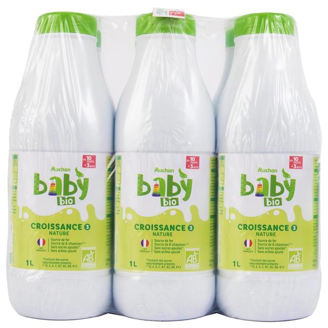 3596710527526 - Auchan Baby Bio - Lait de croissance 3ème âge liquide Bio Bébé de 10 à 36 mois