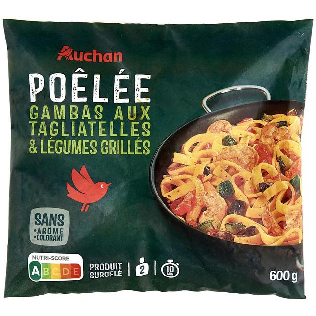 3596710289226 - Auchan - Poêlée de gambas tagliatelles et légumes grillés