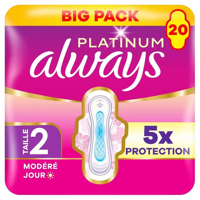 8006530089326 - Always - Serviettes Hygiéniques Avec Ailettes Flux Modéré Taille 2
