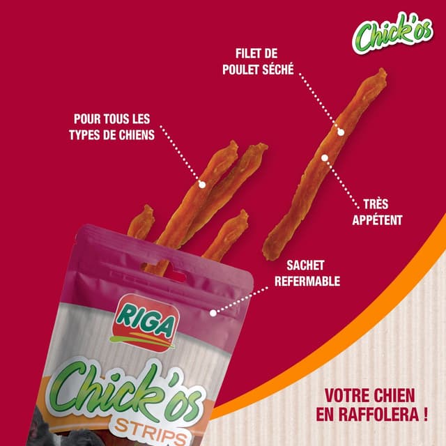 3166780029826 - Riga Chick'Os - Lamelles de poulet- Friandise Récompense pour chien