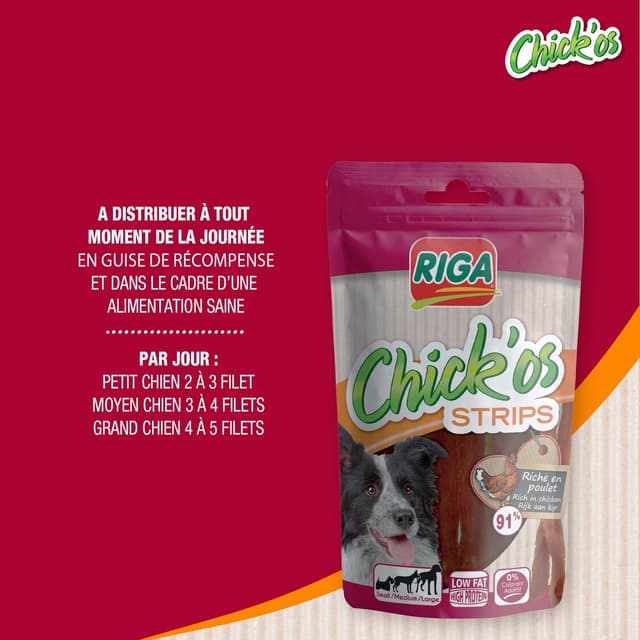 3166780029826 - Riga Chick'Os - Lamelles de poulet- Friandise Récompense pour chien
