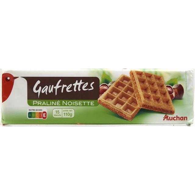 3596710420827 - Auchan - Gaufrettes fourrées praliné noisette