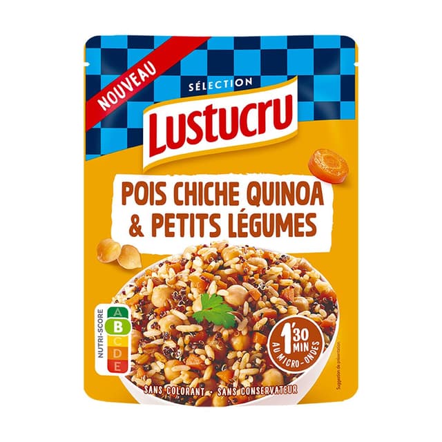 3760341071127 - Lustucru - Pois Chiche Quinoa et Petits Légumes en sachet micro-ondable