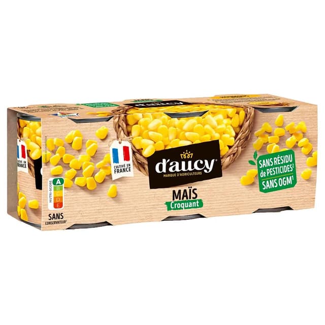 3017800501627 - D'aucy - Maïs Croquant Sans Résidu de Pesticides en conserve