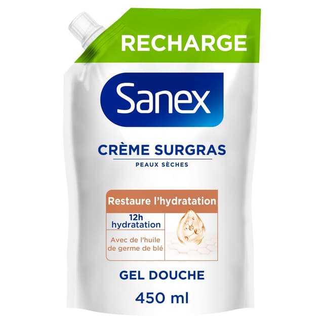 8718951761827 - Sanex - Crème de douche Peaux Sèches Hydratante Eco Pack Derma Care Surgras