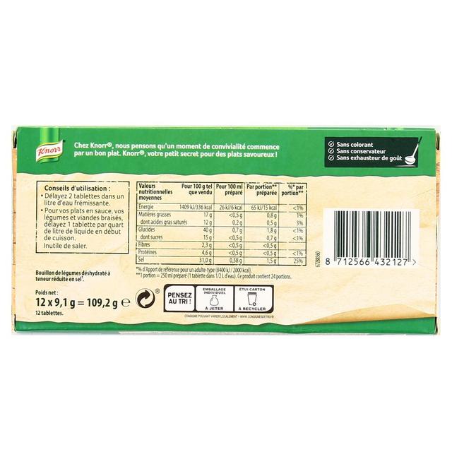 8712566432127 - Knorr - Bouillon de légumes -30% de sel