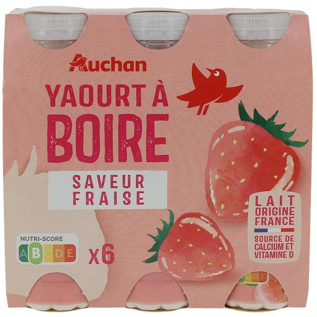 3596710542727 - Auchan - Yaourt à boire saveur fraise