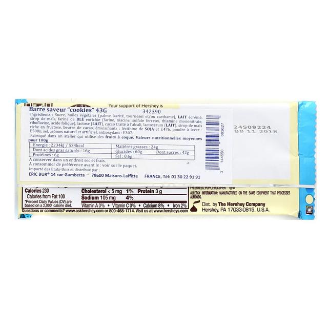 3144550003627 - Hershey's - Barre cookies 'n cream