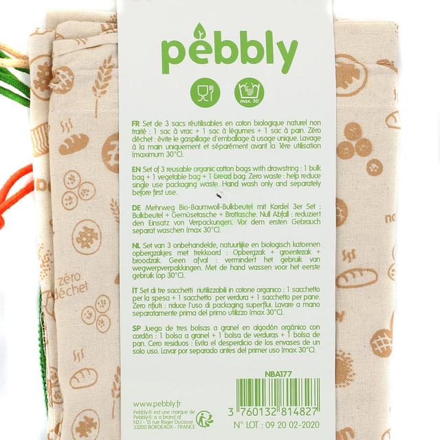 3760132814827 - Pebbly - Set zéro déchet en coton biologique