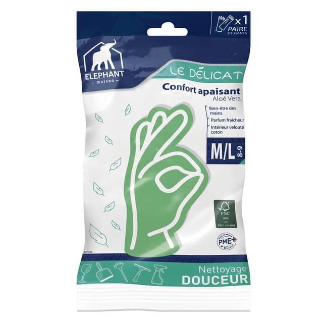 3543534417427 - Elephant - Gants Le Délicat - Quotidien douceur - Taille M/L