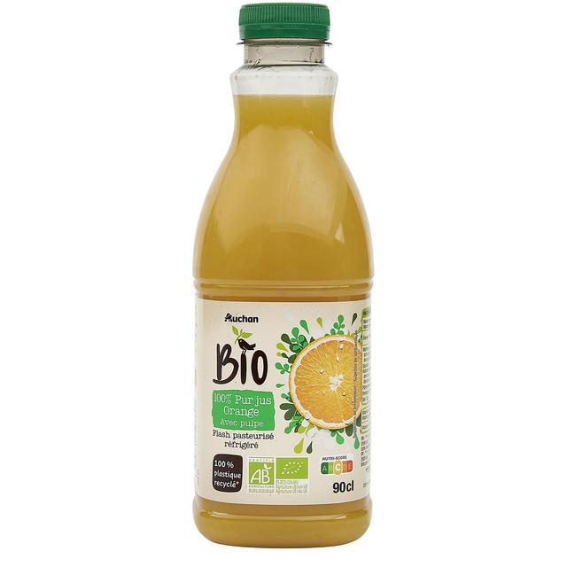 3596710507627 - Auchan BIO - 100% Pur Jus d'Orange Bio Avec Pulpe