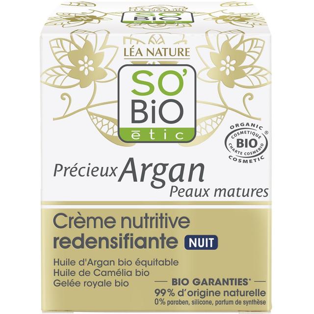 3517360018127 - SO'BIO ETIC - Crème nutritive redensifiante nuit, Précieux Argan Peaux Matures