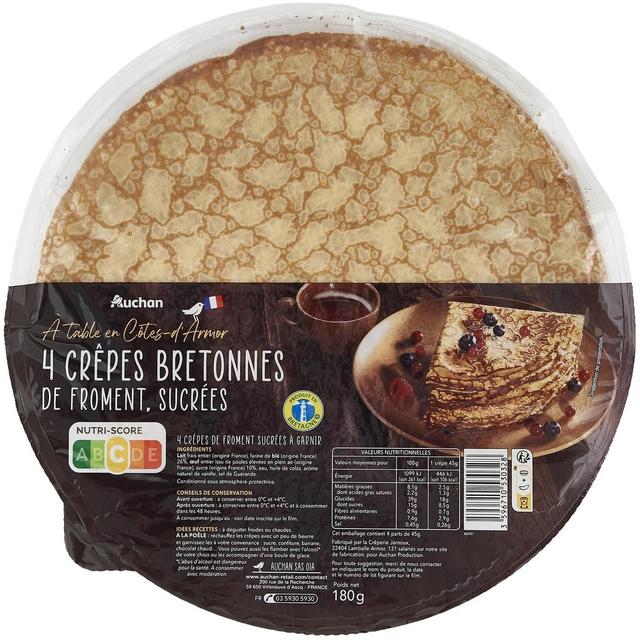 3596710530328 - Auchan - Crêpes Bretonnes Sucrées au Froment