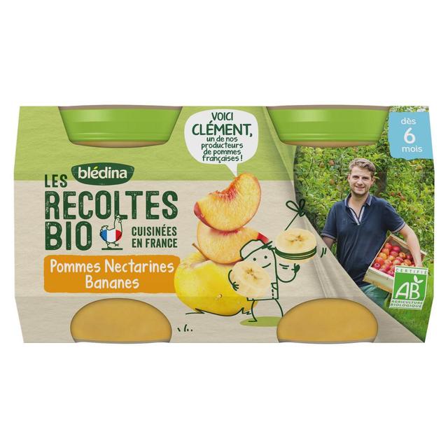 3041091303028 - Blédina - Les Récoltes Bio - Pomme Nectarine Banane Bio Pot Bébé Dès 6 mois