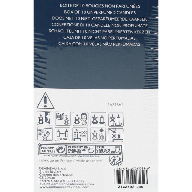 3482356723128 - Ambiances Devineau - Bougies non parfumées ivoires