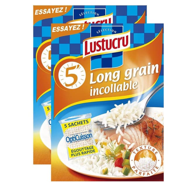 2050000364228 - Lustucru - Riz Long Grain Incollable Sachet Cuisson 5x90g