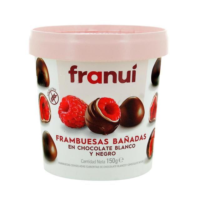 8437020396028 - Franui - Framboises fraiches entières enrobées de chocolat noir