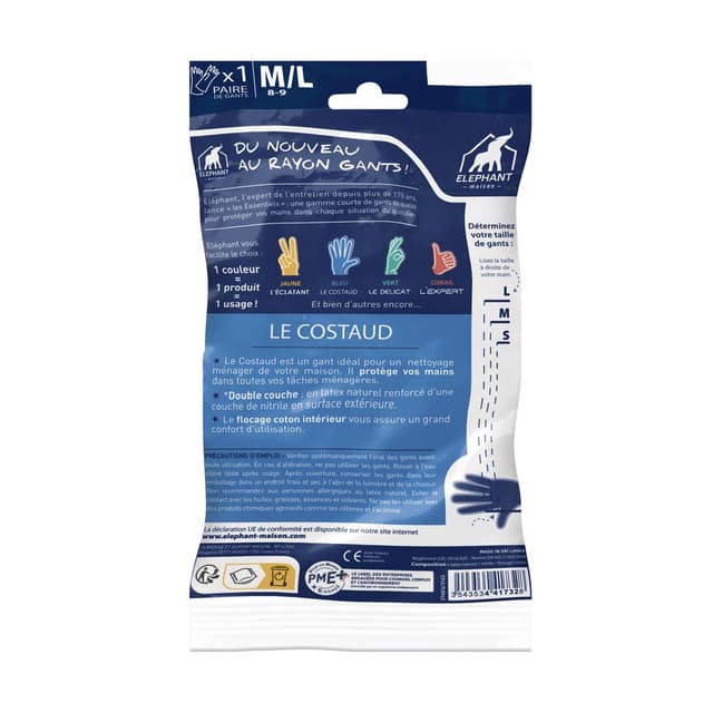 3543534417328 - Elephant - Gants Le Costaud - Nettoyage intense - Taille M/L
