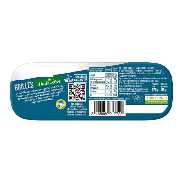 3165950217728 - Saupiquet - Filets de Maquereaux Grillés trait d'Huile d'Olive