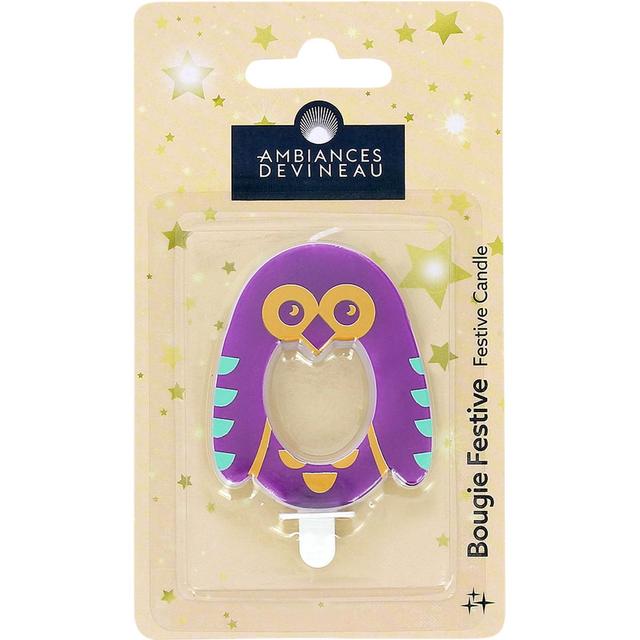 3482356828328 - Ambiances Devineau - Bougie chiffre 0 Chouette