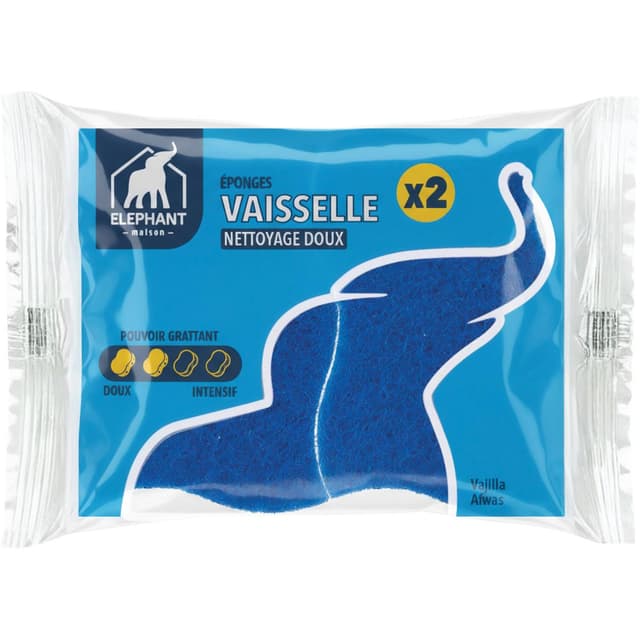 3543534440029 - Elephant - Éponges nettoyage doux pour vaisselle