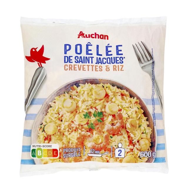 3596710470129 - Auchan - Poêlée de Saint-Jacques, crevettes et riz