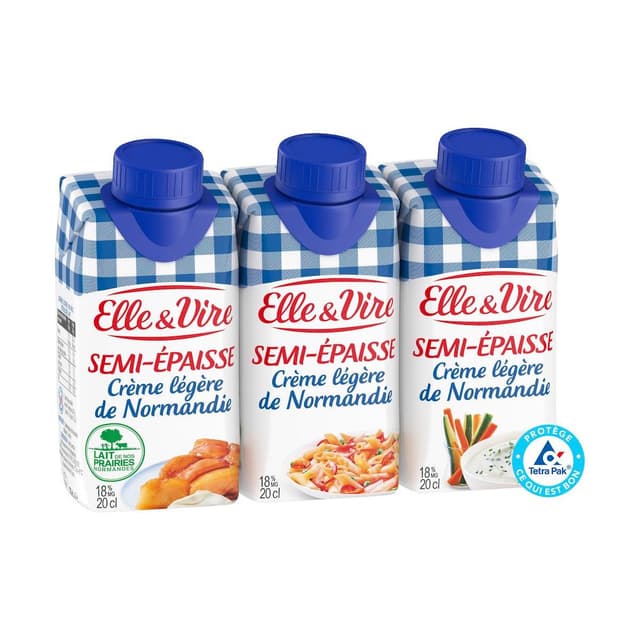 3451790930829 - Elle&Vire - Crème légère 18%mg de Normandie semi épaisse