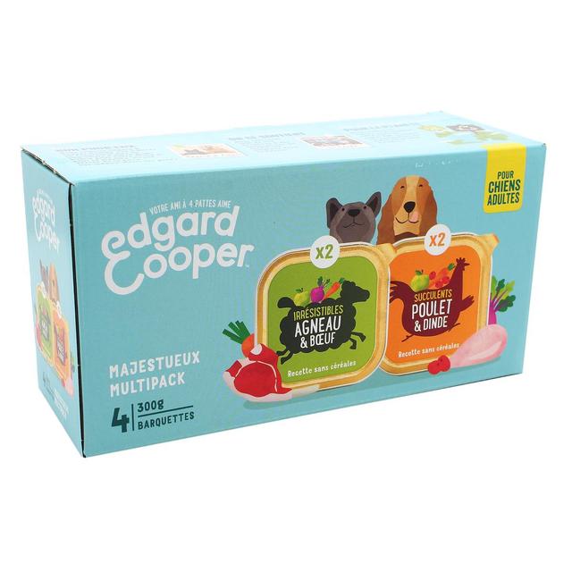 5407007141029 - Edgard Cooper - Barquettes sans céréales 2 variétés pour chien adulte