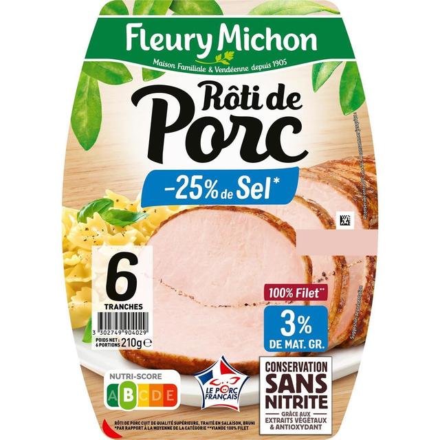 3302749904029 - Fleury Michon - Rôti de Porc Cuit, Taux de Sel Réduit