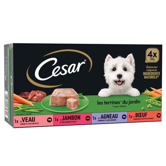 3065890134829 - César - Barquettes Terrines du Jardin 4 variétés pour chien adulte