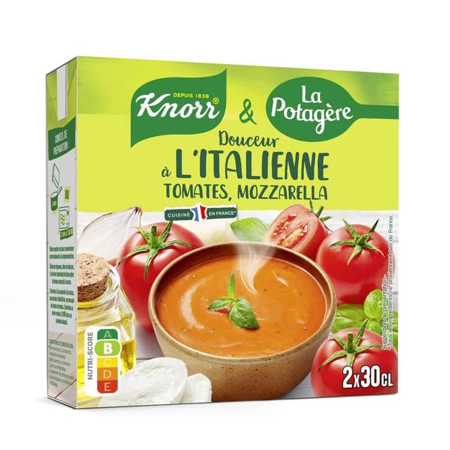 3274935206029 - Knorr & La Potagère - Douceur à L'italienne Tomates, Mozzarella Soupe liquide en brique individuelle