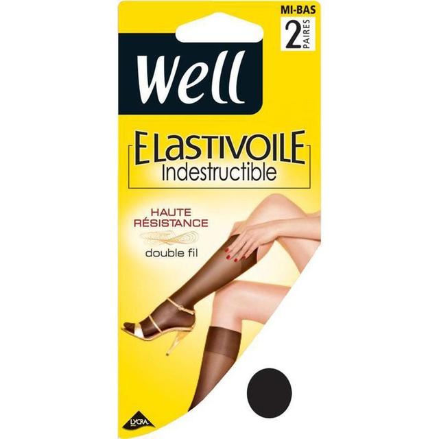 3174550631230 - Well - 2 paires de mi-bas Elastivoile Indestructible Noir