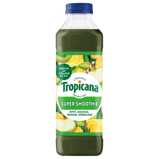 1210002003230 - Tropicana - Super smoothie kiwi, ananas, pomme, spiruline