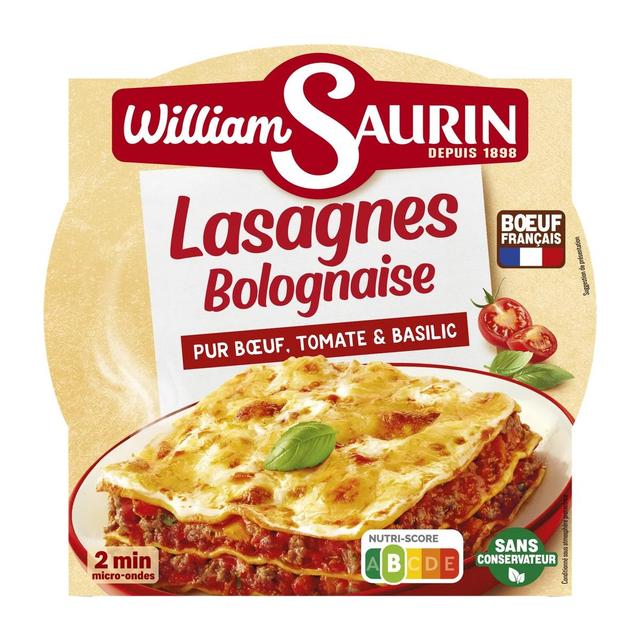 3261055954930 - William Saurin - Lasagnes à la Bolognaise pur Boeuf Tomate Basilic