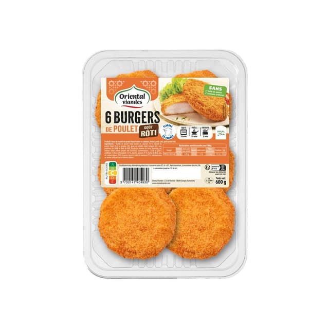 3700141404930 - Oriental Viandes - Burger de poulet halal goût rôti