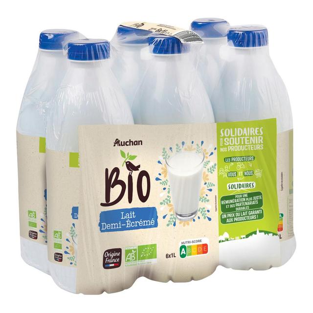 3596710465330 - Auchan BIO - Lait demi-écrémé bio stérilisé UHT