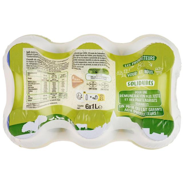 3596710465330 - Auchan BIO - Lait demi-écrémé bio stérilisé UHT