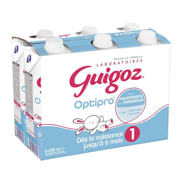 3033710068630 - Guigoz - Lait bébé liquide Optipro 1er âge, 0-6 mois