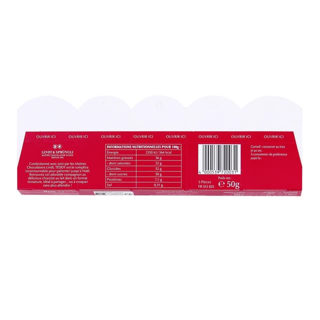 4000539720031 - Lindt - Moulage Chocolat au Lait Oursons