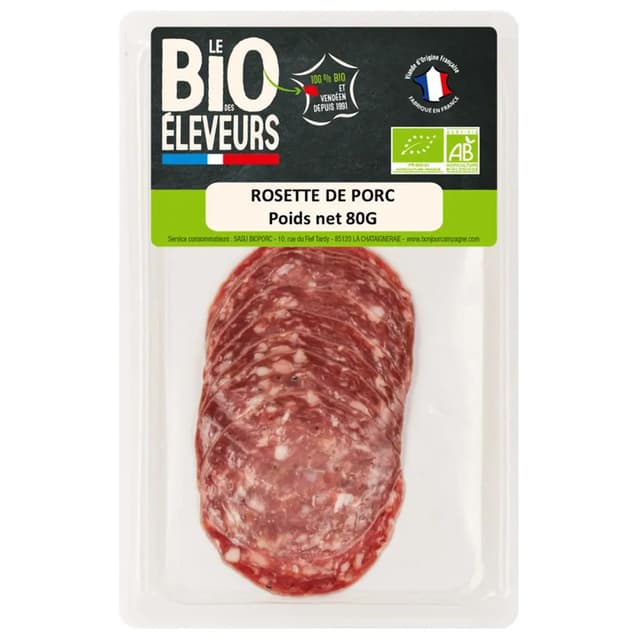 3483190001731 - Le Bio des éleveurs - Rosette de porc bio en tranches